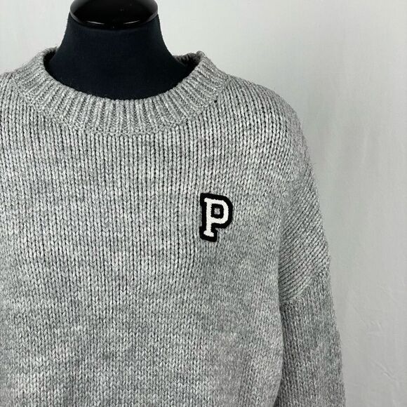 Pink By Victoria’s Secret Gray Knit Crew Neck Sweater - Women’s M - Picture 6 of 9